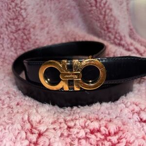 Salvatore Ferragamo 23 6091 Black Belt Women’s Waist Size 32